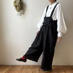 ハチテン 試着のみ新品 美品 (g) グラム ブラック コットン サロペット