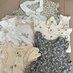 花柄・動物柄ロンパースセット