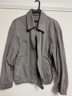 UNIQLOU ジップアップブルゾンLグレーカーキ