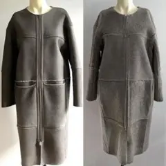 Luftrobe/INED■高級羊革リアルムートン リバーシブル ロングコート