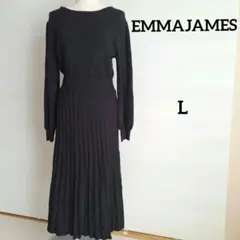 エマジェイムス♡ワンピース　ニット　ミモレ丈　裏地　黒　ブラック