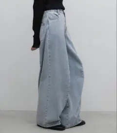 美品！Aunt Marie's バレルレッグワイドデニムパンツ