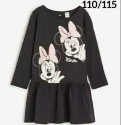 ☆新品☆H&M ミニーマウスワンピース　ダークグレー♡110/115 ①