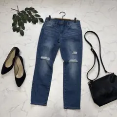 7303 新品✾GAP✾スキニーデニムパンツ【25】ダメージ/ストレッチ/Gパン