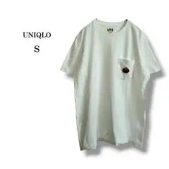 美品【ユニクロ】カウズ×セサミストリート　グラフィックTシャツ　エルモ　白　S