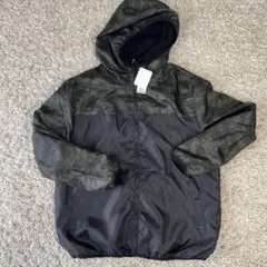 新品 未使用 メンズL カモフラ柄 中綿ジャケット フード付き ボア 防寒