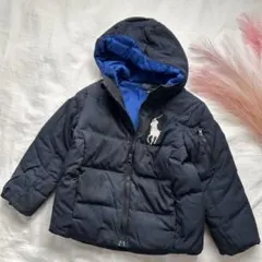 かっこいい⭐︎暖かいダウン115㎝Ralph Laurenポロラルフローレン紺黒青