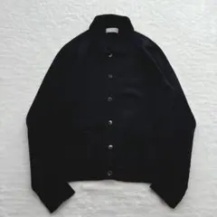 【美品】マーガレットハウエル　カーディガン　ウール　ブラック　襟付き　レディース