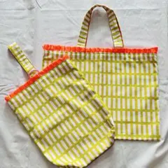 【手提げレッスンバッグ&上履き袋　2点セット】