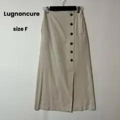 Lugnoncure Aライン ロングスカート スリット ボタン 無地 Fのサムネイル