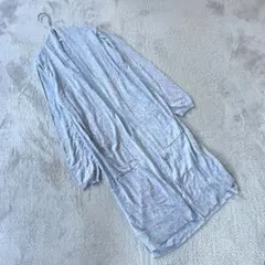 美品【オリーブデオリーブ】（F）ロングカーディガン グレー 薄手 綿混