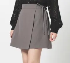 Honeys ハニーズ ラップ風ミニスカート グレー リボン xs ss