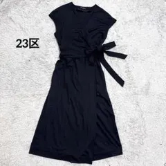 ◇美品◇大きいサイズ◇23区◇フリルフレンチスリーブジョーゼット 