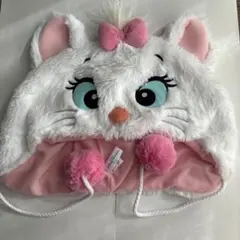 猫キャラクターフード 白とピンク