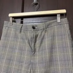 GU ジーユー　グレンチェック柄 スラックス パンツ　L メンズのサムネイル