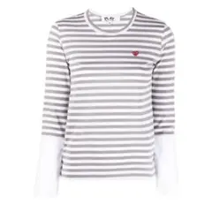 Comme Des Garçons Play ボーダー ロングTシャツ　Sサイズのサムネイル