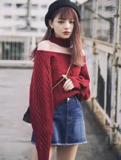 GRL ウールタッチベレー帽　ブラックのサムネイル