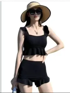 水着 レディース水着 タンキニ ビスチェ風 バンドウェア 二点セット セパレーツ