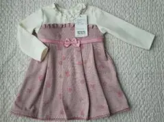 【新品、試着なし】メゾピアノ ワンピース　80 ピンク　くま　入園式　セレモニー