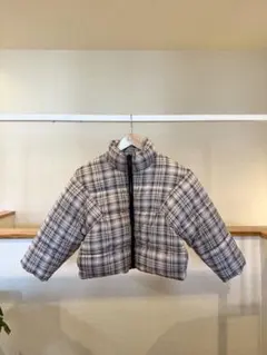 キッズダウンジャケット　チェック柄