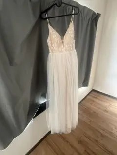 本日のみ割引！フラワー刺繍マキシドレス　ブライダル　試着のみ