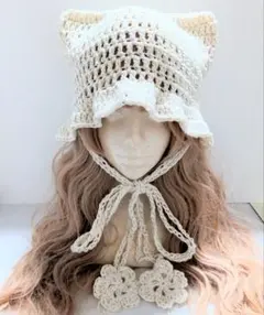 帽子 クロシェハット ニット帽 ビーニー y2k グランジ フェアリーグランジ