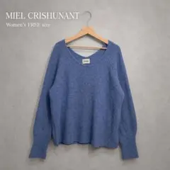 MIEL CRISHUNANT ニット セーター FREE ブルー Vネックのサムネイル