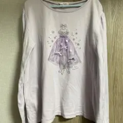 FAM 薄紫色 ドレスプリント 長袖カットソー 140