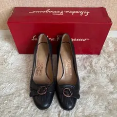 Ferragamo フェラガモ パンプス 黒 レザー 22