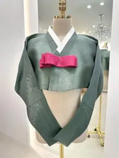チマチョゴリ 新品未使用品 生活韓服 チョゴリ 緑 長袖レース 韓服 チマチョゴリ 新品未使用品 生活韓服 チョゴリ 緑 長袖レース 韓服