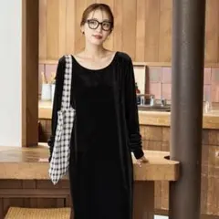 FREAK’S STORE 限定展開 ベロア バレエネック ロングワンピース