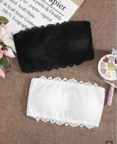 レース付きベアトップ2個セット チューブトップ shein
