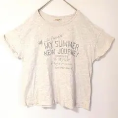 Samansa Mos2 プリント 半袖Tシャツ ベージュ系 オーバーサイズ