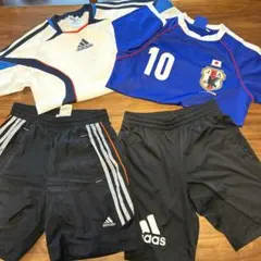 adidas サッカー　練習着　上下4枚セット　140