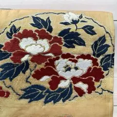 アンティーク名古屋帯　しつけ付　織り出し花模様　大正ロマン　正絹　No.7-28