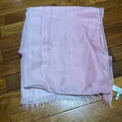 ピンク ストール フリンジ付き
