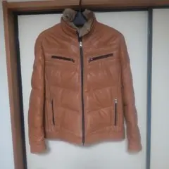 WIND ARMOR レザー ダウンジャケット ブラウン