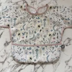 ダッドウェイ　花柄袖付きお食事エプロン