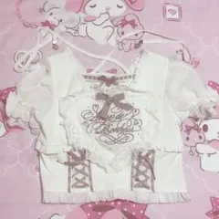 LIZLISA♥フリルハートリボンスリーブトップピンクのサムネイル