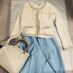 週末特価！エフデ　ノーカラージャケット✨のサムネイル