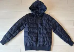 TAION タイオン フード付き キルティングダウンパーカー ネイビー S 軽量