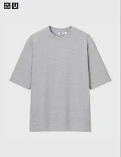 UNIQLO エアリズムコットンオーバーサイズTシャツ5分袖　ボーダー　XL