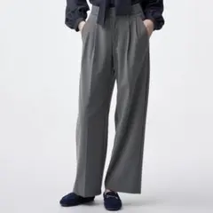 GU タックワイドパンツ　ダークグレー　タグ付き　新品未使用