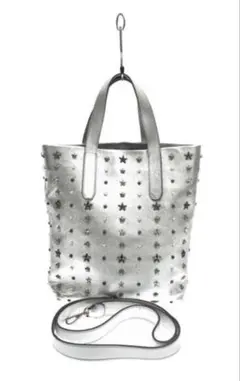 JIMMY CHOO SOFIAメタリックシルバー2WAYバッグ