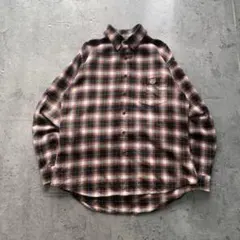 90’s チャップス USA古着 オンブレチェック ネルシャツ 長袖 刺繍ロゴ