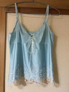 Wing キャミソール ライトブルー 刺繍 レース バスト85 日本製のサムネイル