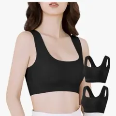 Allanve ノンワイヤーブラ シームレスブラ ブラジャー 2枚セット