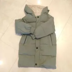 美品キッズ ダウンコート ライトグリーン 130cm
