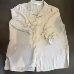 Mサイズ ベージュ ポリエステル 五分袖シャツ