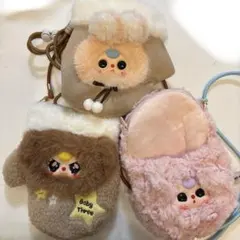 Baby three ベビスリー　スマホショルダーバッグ　ポーチキラ目3点セット